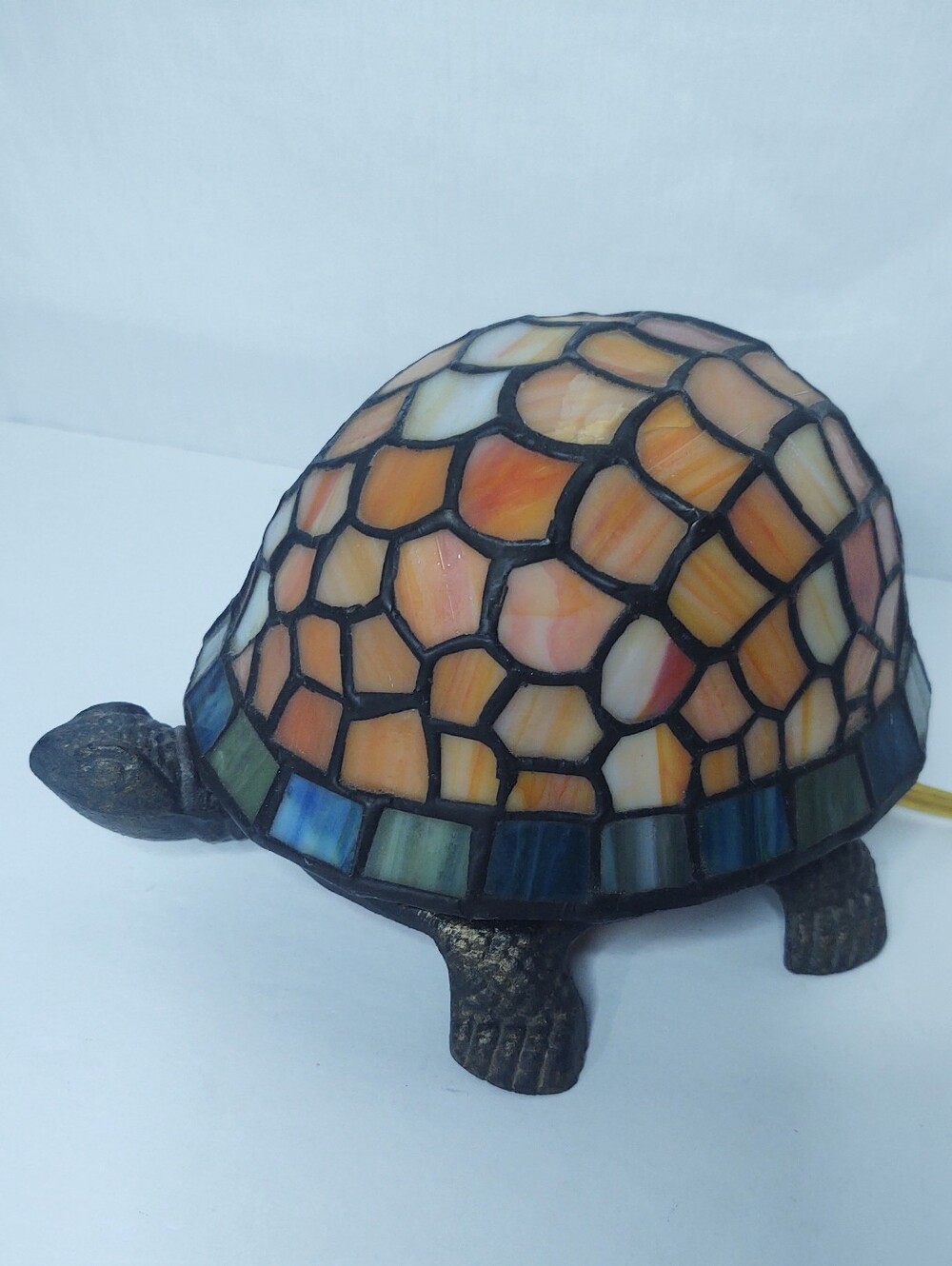 Tiffany Style Stained Glass Tortoise Accent Lamp